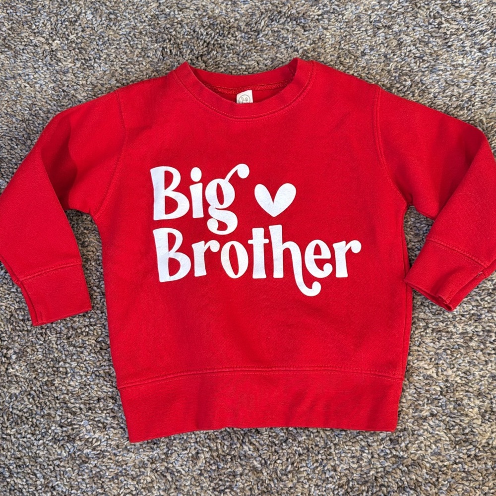 Red "Big Brother" Sweatshirt for Kids